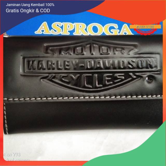 Dompet Pria Kulit Asli Original Harley Davidson Dompet Cowok Keren Model Panjang Terbaru