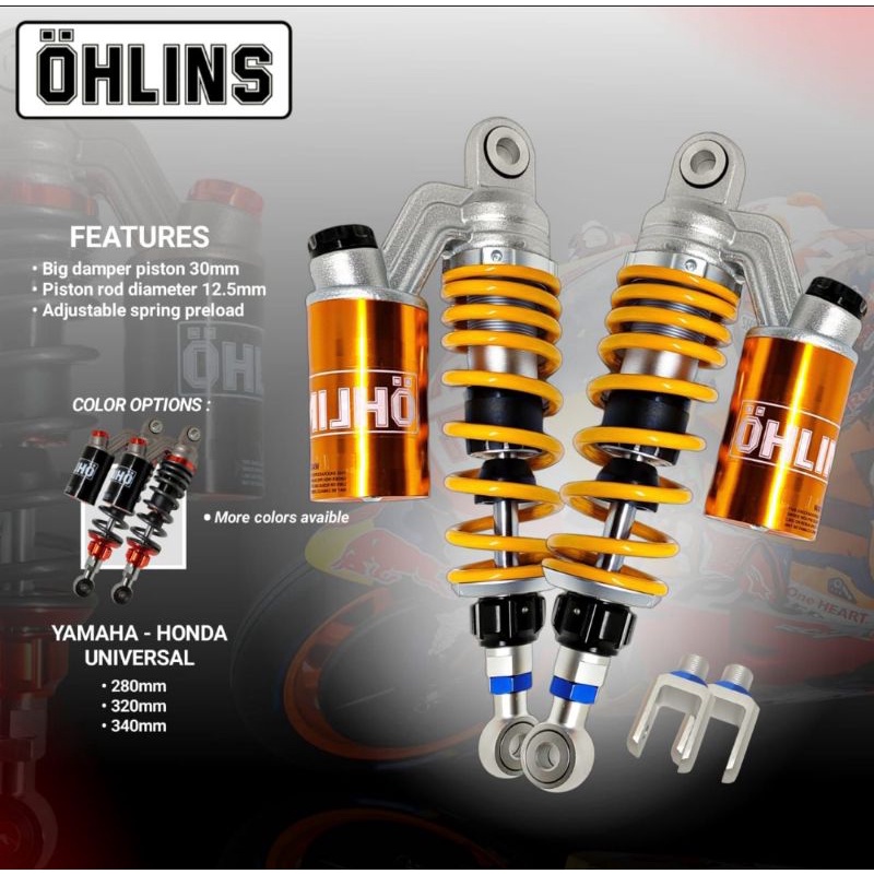 Shockbreaker Tabung Nmax,Pcx, Kharisma, Supra , RX king , Custom Model Ohlins / Ride it 280 320 340 