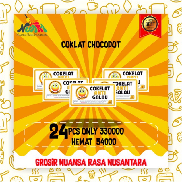

[ PAKET GROSIR 24 PCS TERMURAH ] CHOCODOT - Coklat Edisi Update Cokelat Kekinian Dodol Bandung 50gr