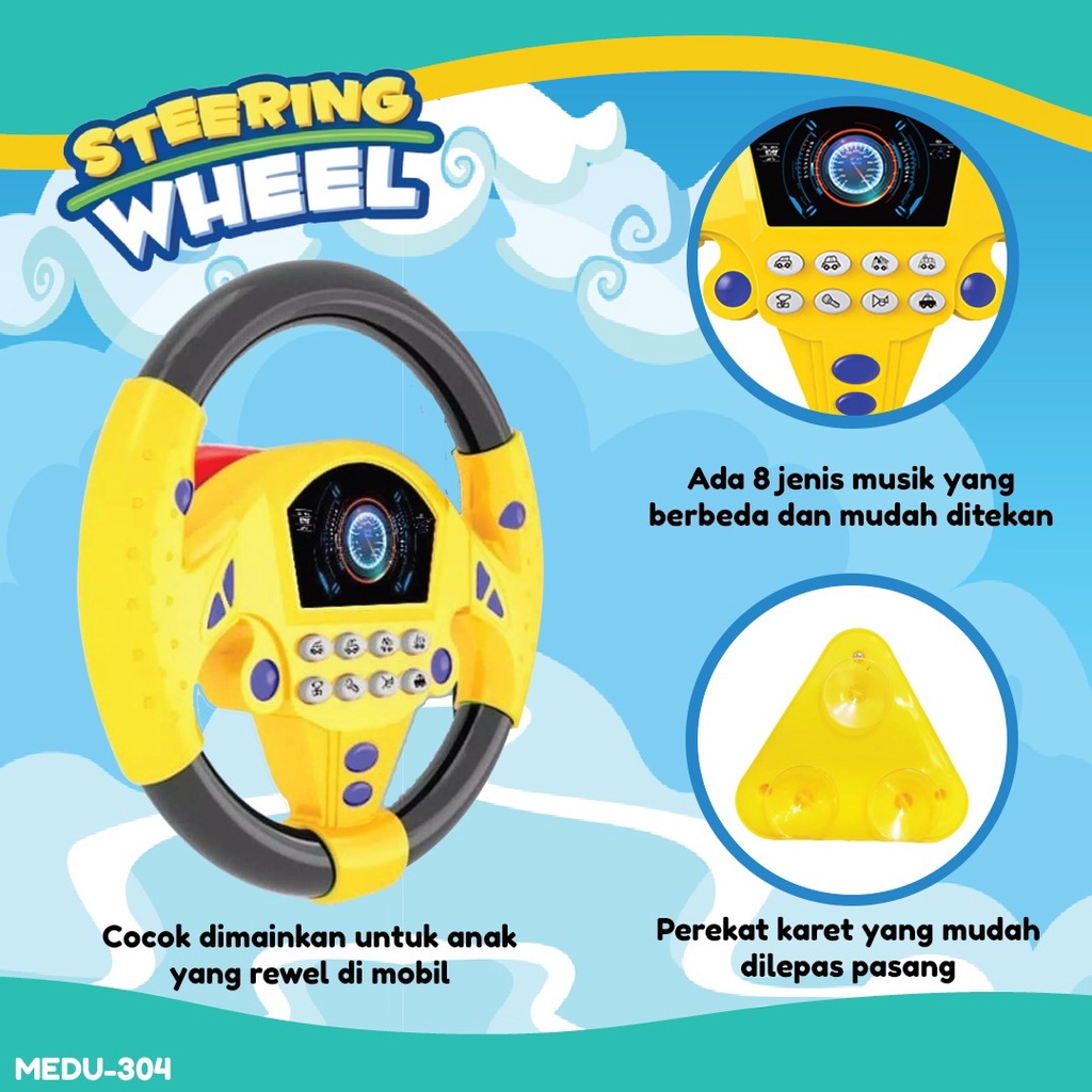 permainan mainan maenan game games Anak Setir Setiran Mobil STEERING WEEL MUSIC