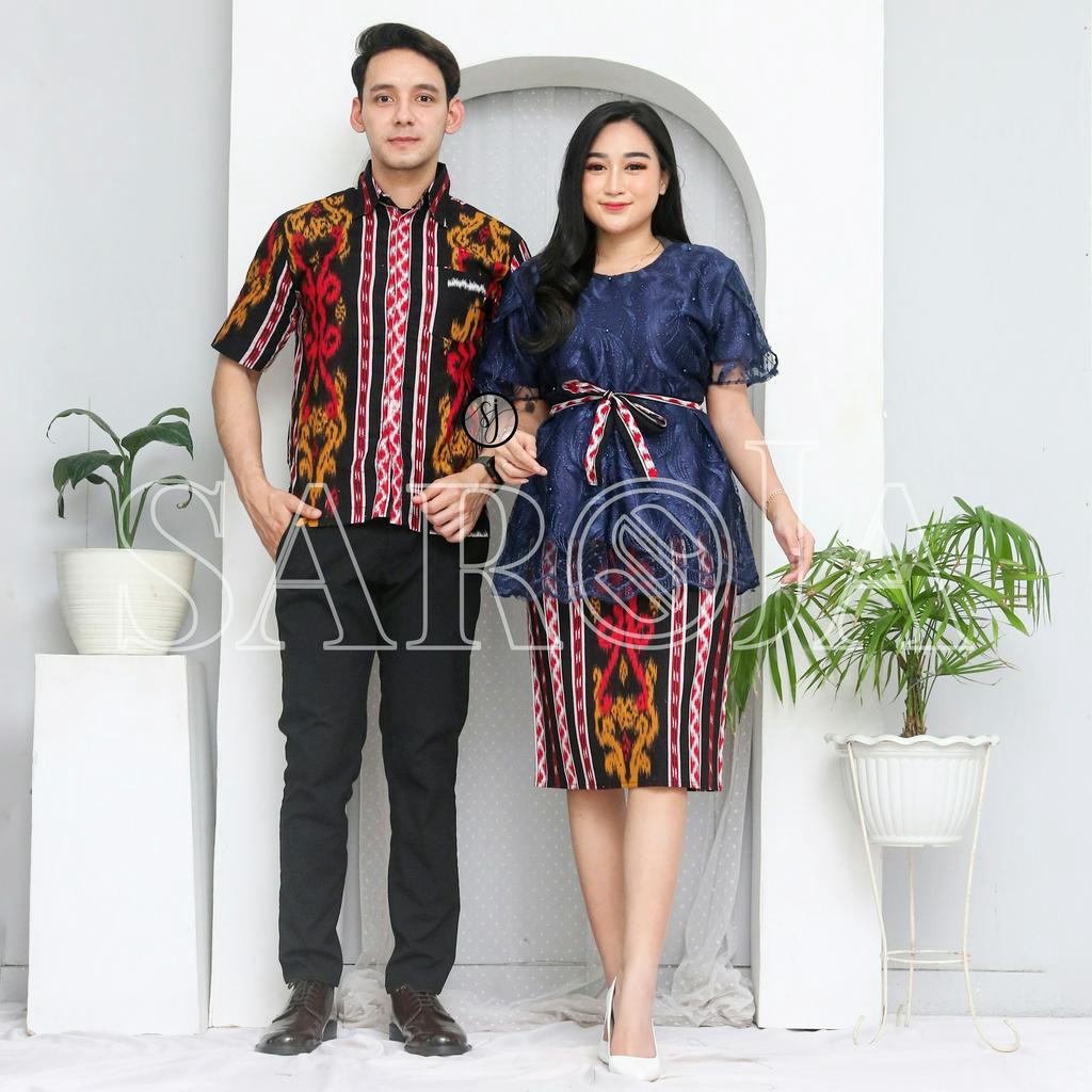 Saroja | Couple Dress Debby Dress Brukat Batik Katun