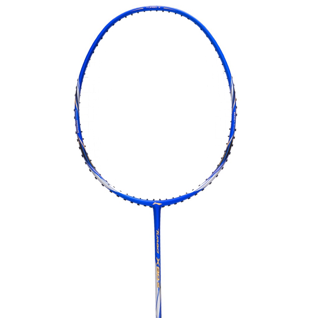 Li-Ning Badminton Racket Turbo X 80 III Blue/Silver AYPR142-4 Bundle Cover, String, Grip, T-Shirt