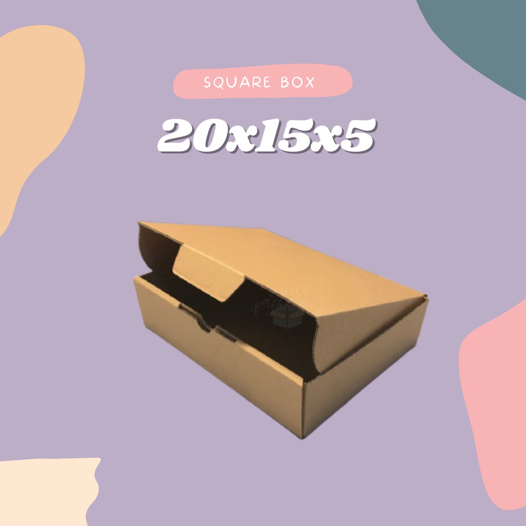 

SQUARE BOX 20x15x5 // DUS CORRUGATED DIE-CUT E-FLUTE // KARDUS MURAH KEMASAN OLSHOP // DUS KEMASAN