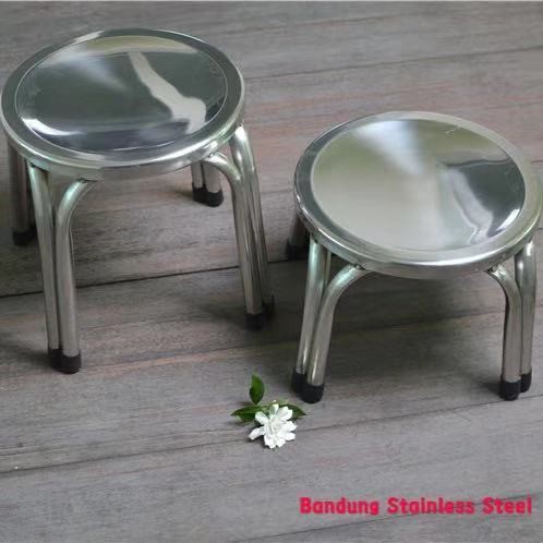 Bangku pendek kecil Kursi stainless baso bulat stainless steel 25cm 30cm murah jojodog