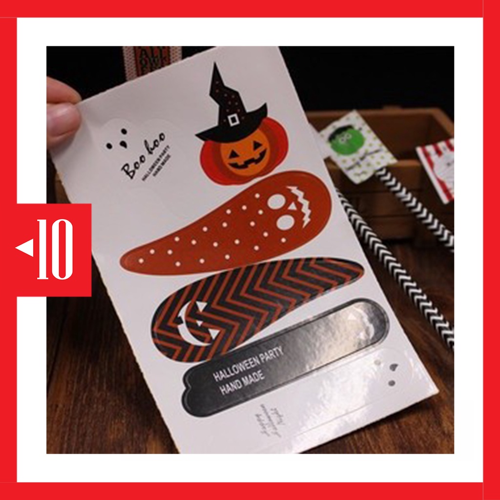 

STH4 stiker halloween sticker packing kue cookies dekorasi sealing seal hantu labu tengkorak