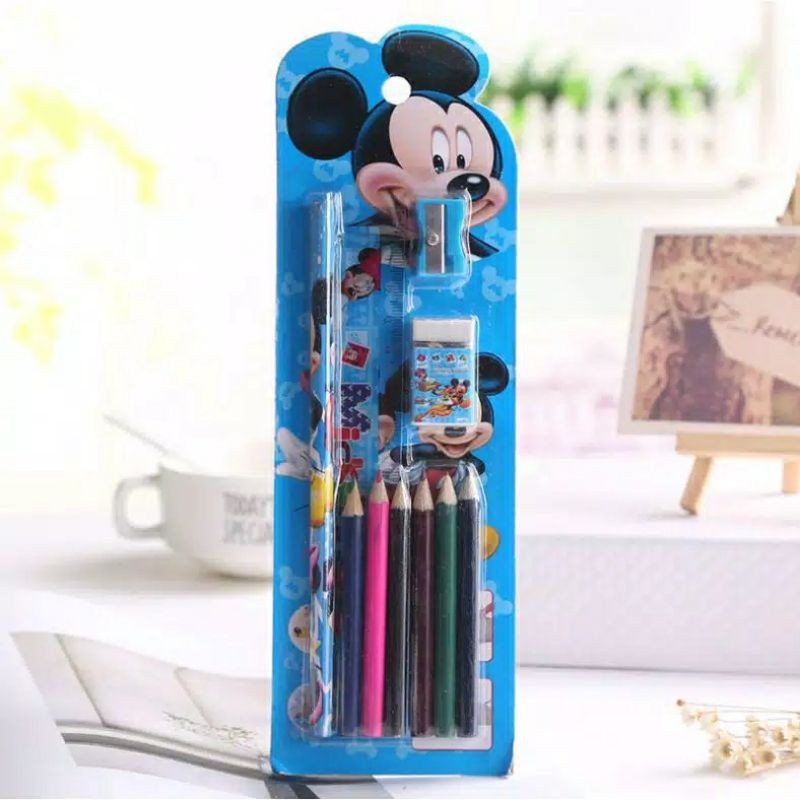 

HH5 Alat Tulis + BONUS 6pcs pensil warna Peralatan Menulis Mewarnai Menggambar Melukis Edukasi TK SD