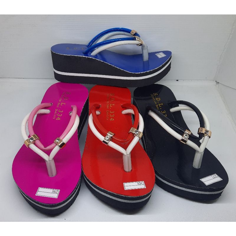 sandal wedges anak jepit D2 selang 26/35