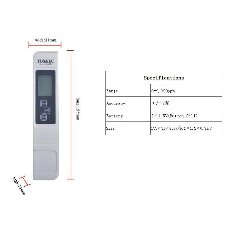 Mediatech Paket PH Meter Backlight &amp; TDS EC Tester  - B1900123/B1900131 - G002