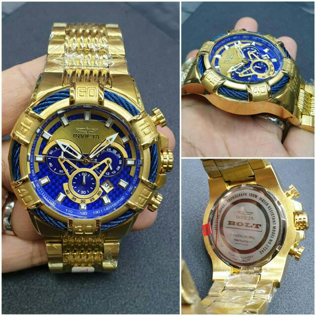 Jam tangan pria INVICTA BOLT GOLD GRADE PREMIUM AAA+