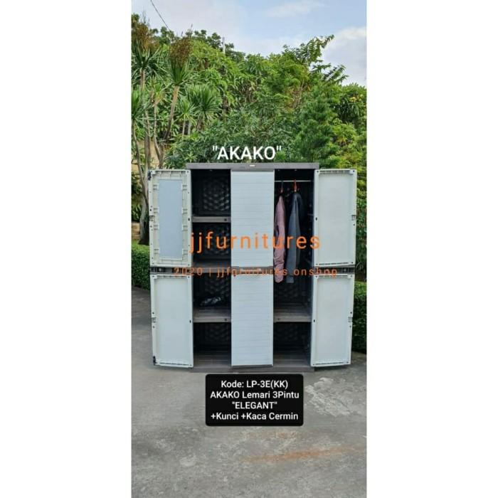 LEMARI PAKAIAN PLASTIK 3 PINTU JUMBO RAK GANTUNG MODEL TERBARU