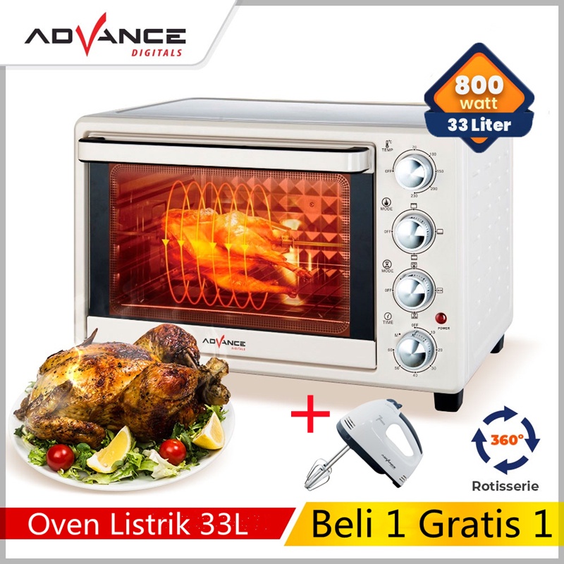 【Beli 1 Gratis 1】Advance Oven Listrik Oven Kapasitas Besar 33L AOV-500Multifungsi Electric Oven Garansi丨Resmi 1 Tahun