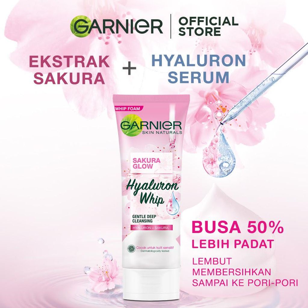 ❣️Rakkistore99❣️  Garnier Sakura White Pinkish Glow Whip Foam 50ml / 100ml (100% Original)