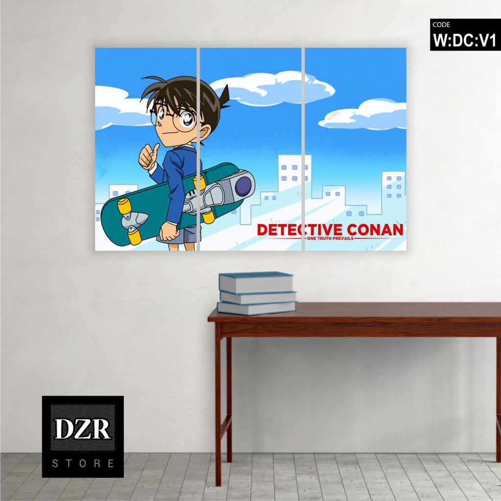 POSTER KAYU ANIME DETECTIVE CONAN | HIASAN DINDING ANIME