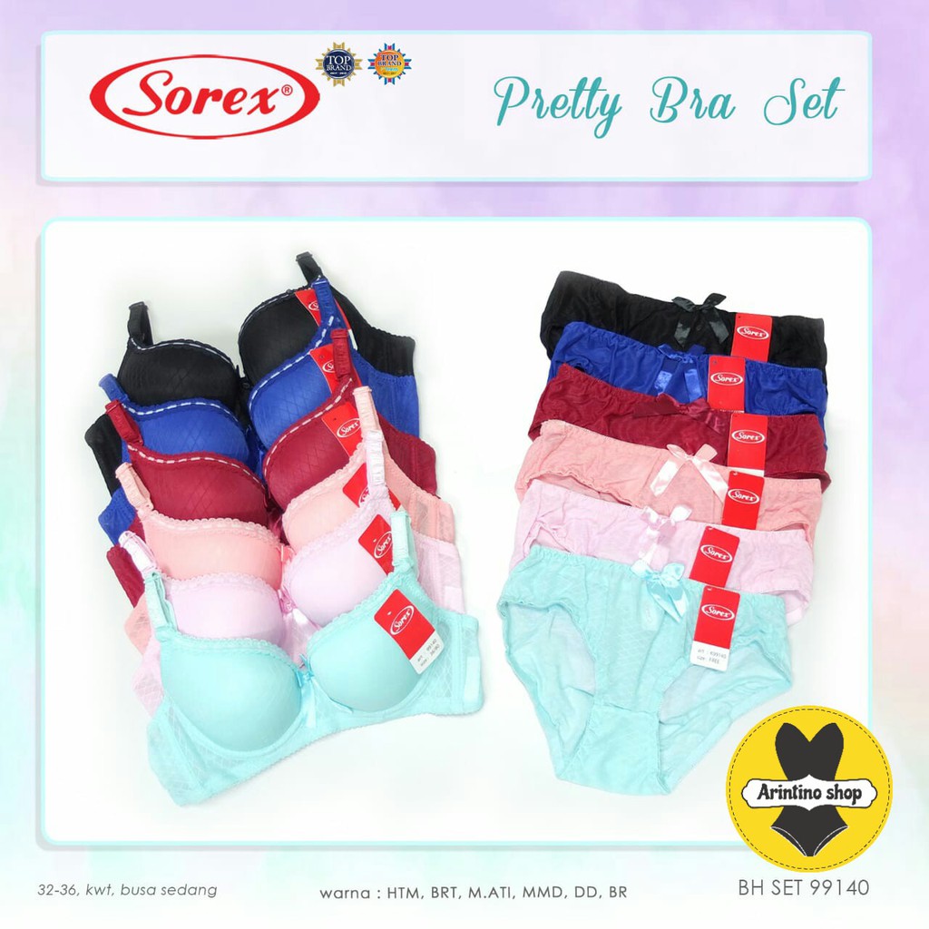 (1set) Bh Bra Set Sorex 99140 (CUP A) Renda | Bra Satu Set Busa Kawat |