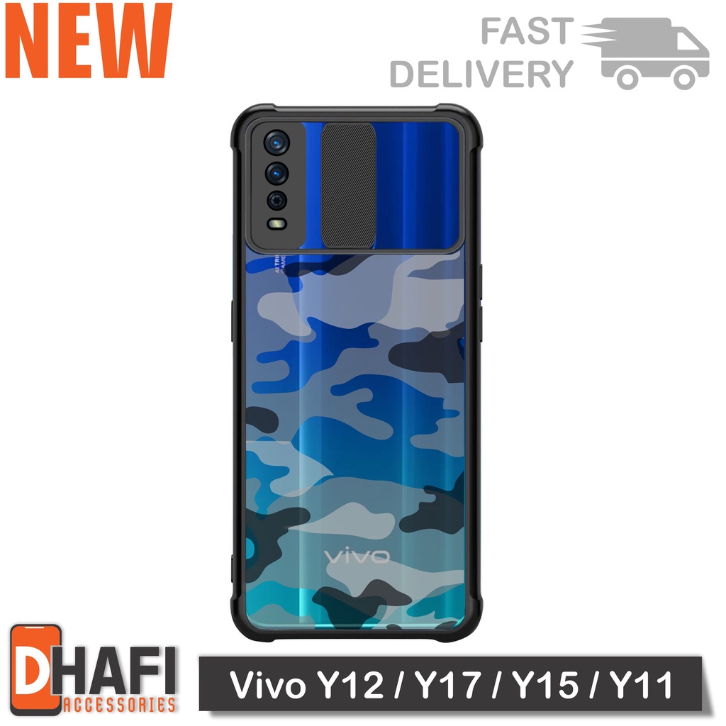 Case Vivo Y12 / Y17 / Y15 / Y11 Softcase Slide Army Camera Protect Cover Slide Armor Bumper