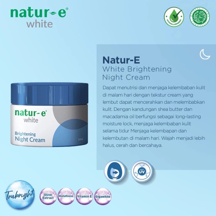 NATUR E White Brightening Night 30gr / Krim Malam / Nature