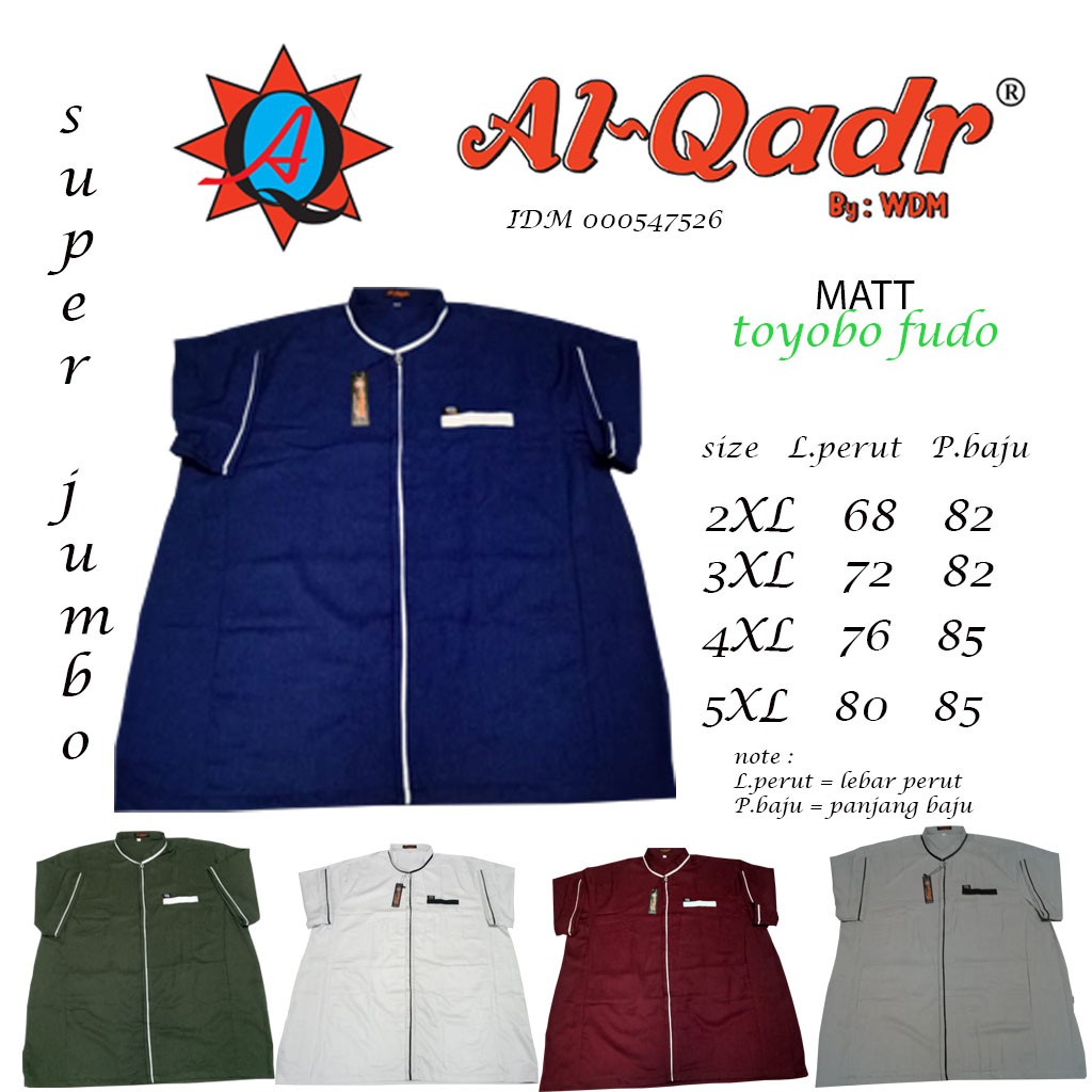 Baju Koko Pria Dewasa JumboTerbaru Al qadr &amp; AB Alkahfi Bareno Jumbo Lenggan Pendek Katun