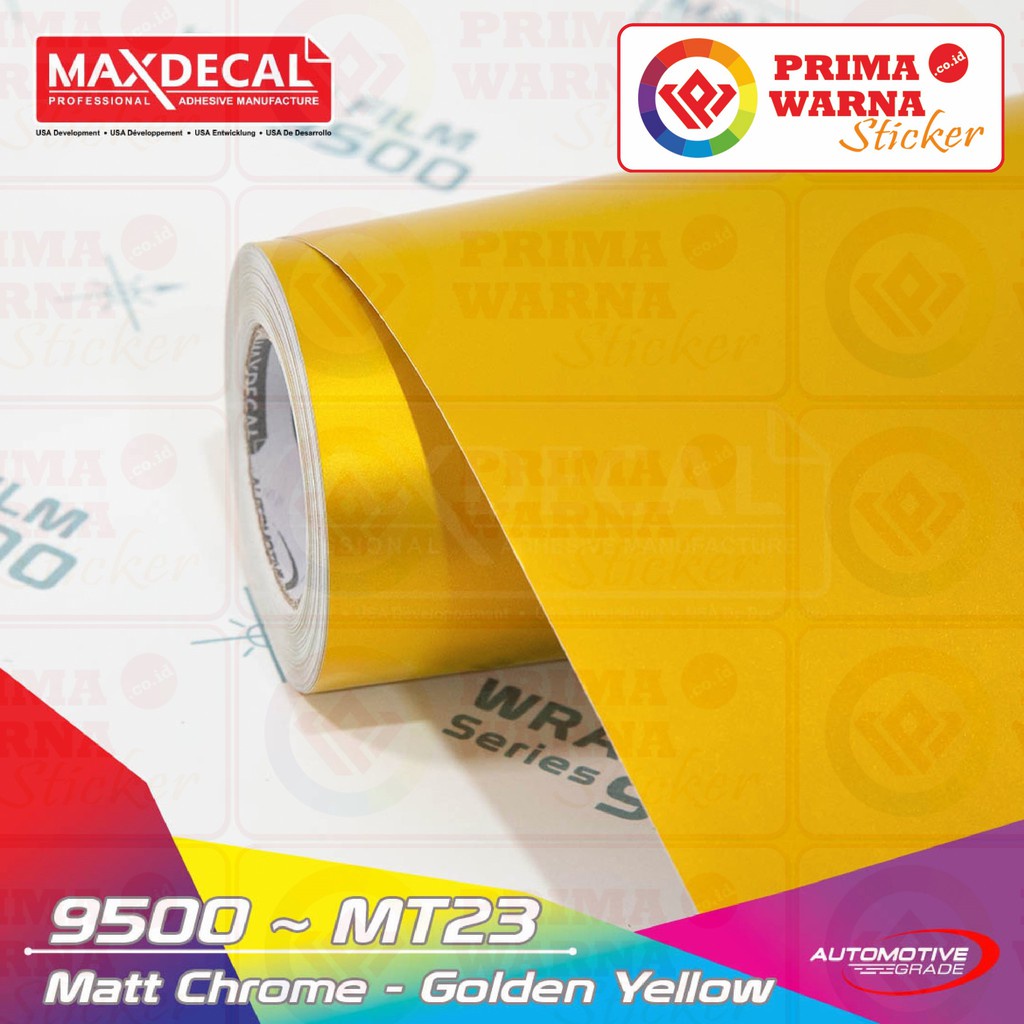 Maxdecal 9500 MT23 Matte Chrome Golden Yellow, Wrap Series Sticker, Roll 152cm x 18m