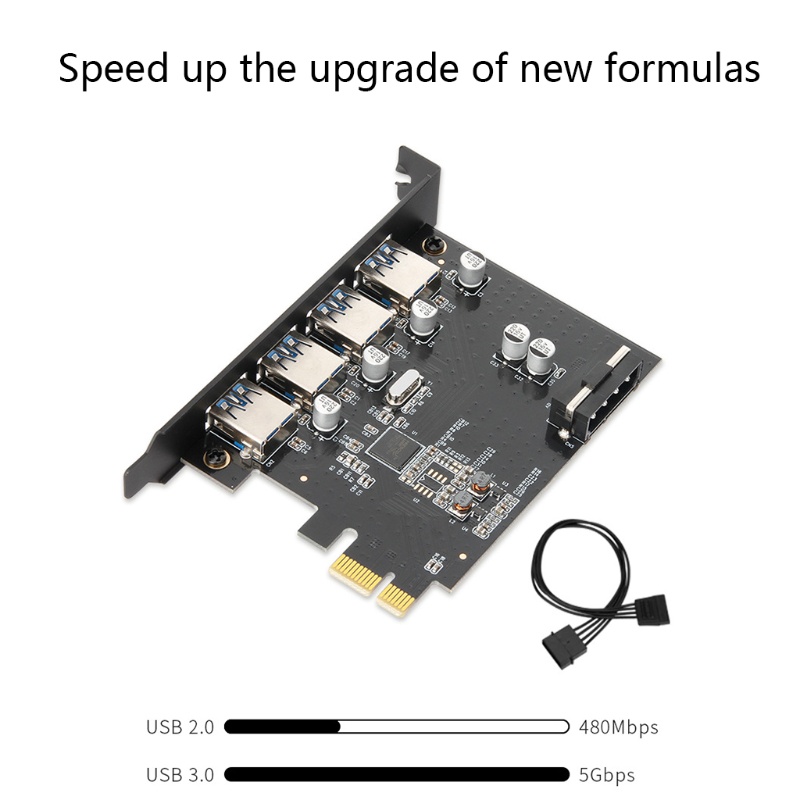 Btsg 4port USB 3.0 PCI-e Kartu Ekspansi PCI Untuk Express PCIe Ke USB 3.0 Hub Adapter