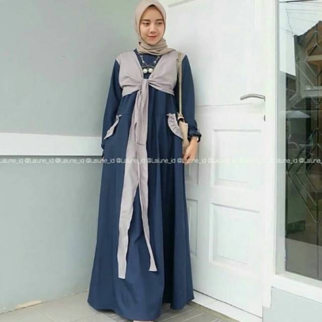 BUSANA MUSLIM TERBARU SETELAN GAMIS KHIMAR ROUSMA MUSTARD YUSHA ILYASA FASHION WANITA