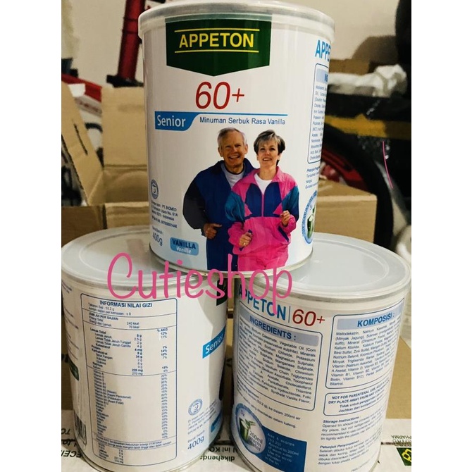 

Appeton 60+ 400 gram susu lansia susu orang tua vanila vanilla vanila