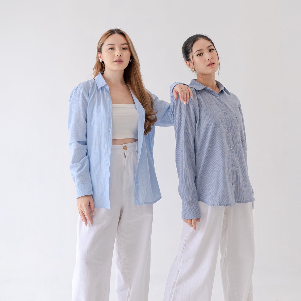 AIJO - Zoe Line Shirt - Kemeja Wanita