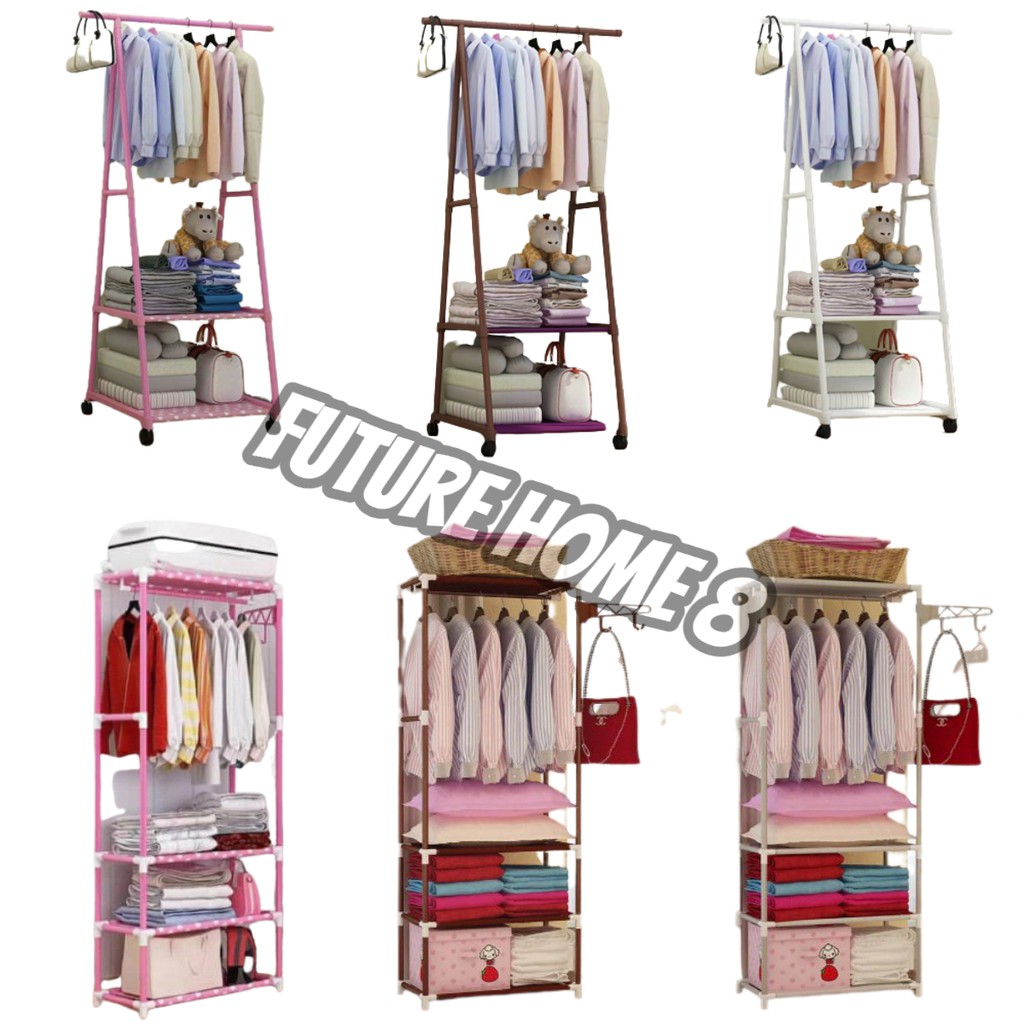 Stand Hanger Lemari Baju Gantungan portable rak hemat tempat Pakaian Rak Baju Rak Pakaian Serbaguna