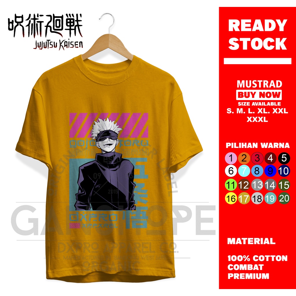 T-SHIRT KAOS GOJO SATORU JUJUTSU KAISEN GOJOU SENSEI ANIME MANGA