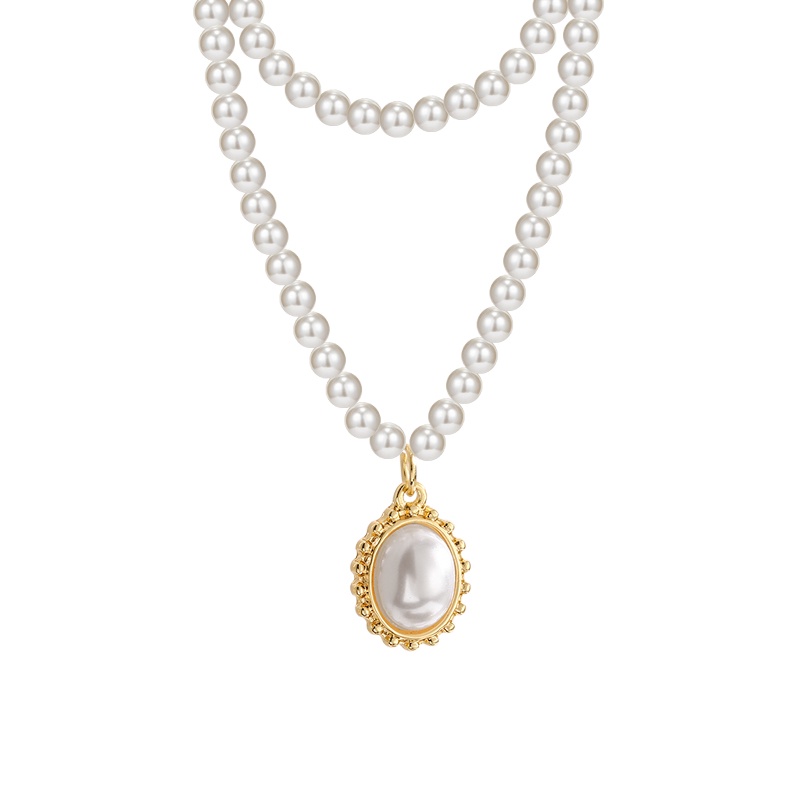 Double Pearl Necklace Accessories Chain Temperament Personality