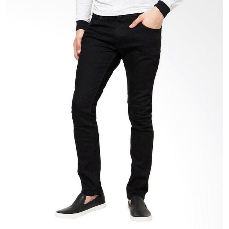 Celana Jeans Hitam Skinny / Slimfit Panjang Pria - Dc - Levis - Lois - High Quality