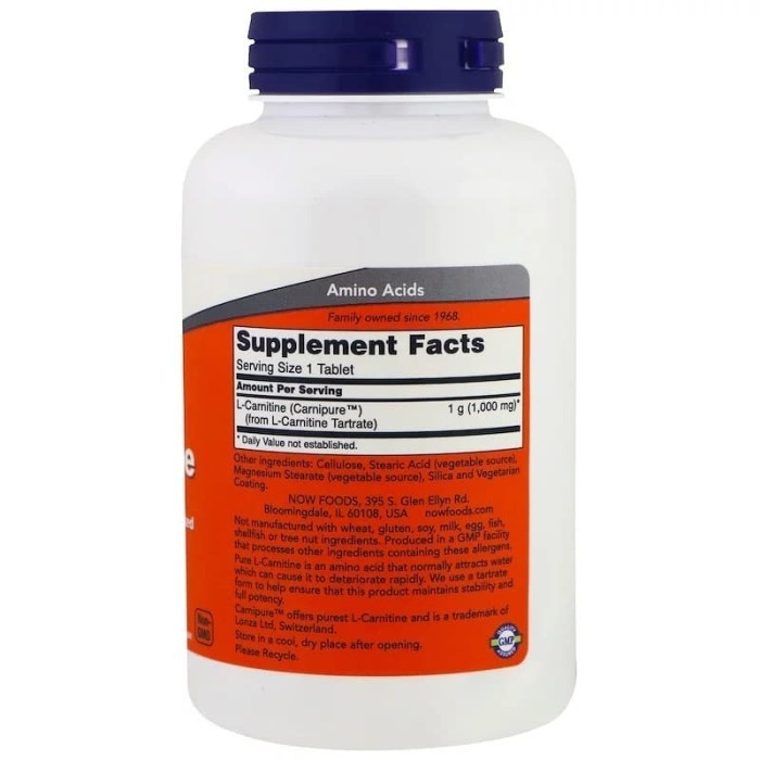 Now Food L Carnitine 1000 mg 100 Tab Now Carnitine Ori USA Naik Energi