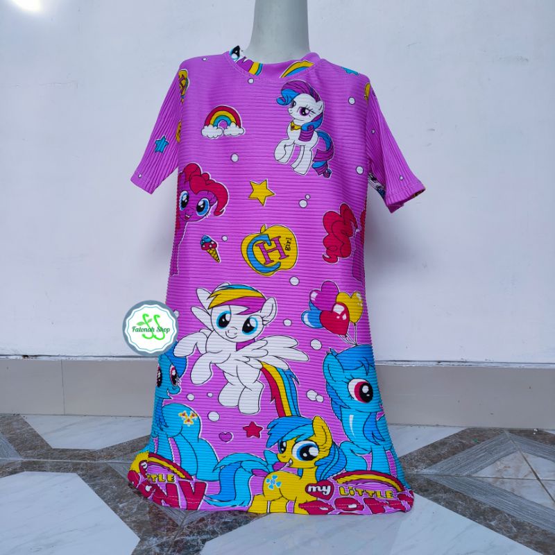 Dress Turun Naik Anak Kuda poni 1 2 3 4 5 6 7 8 9 10 gaun anak viral fatonah Shop baju anak cewek perempuan ( Turnaek KUDAPONI )