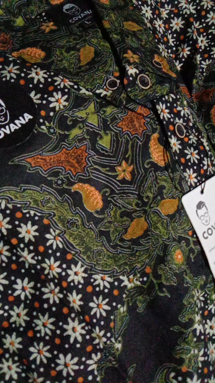 Promo Kemeja Batik Pria Lengan Pendek Distro Casual Oroginal Covana Bahan Katun Bagus