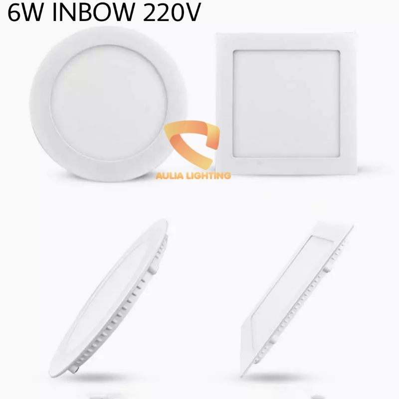 Lampu Downlight Led panel 6w 6watt 6 watt w kotak square tipis Hias Plafon Inbow Berkualitas