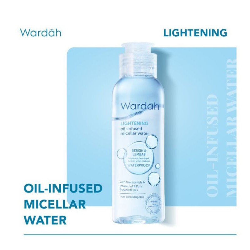 ✿ELYSABETHME✿ 🅆 🄰 🅁 🄳 🄰 🄷 Wardah Lightening Infused Oil micellar water pembersih makeup dan bedak