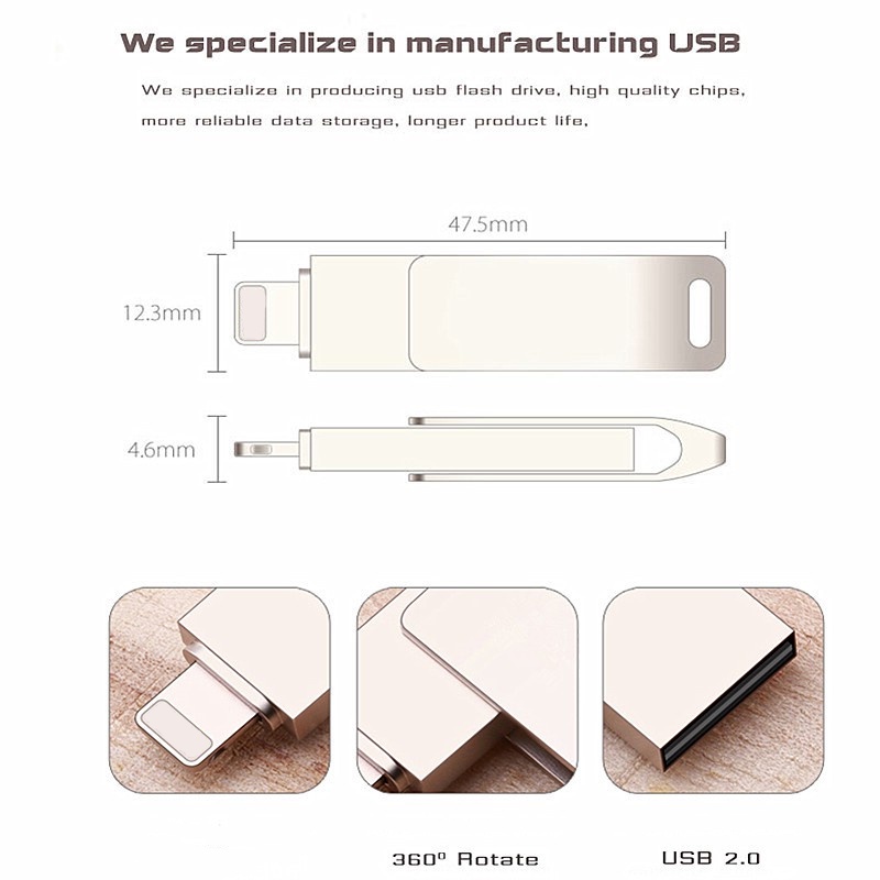 Flash drive USB 512GB Bahan Metal Anti Air Untuk PC