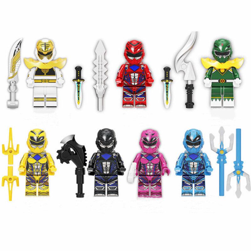 Mightyed Power Rangers Morphined Movie Series Merah Kuning Mainan Bricks Soldiers