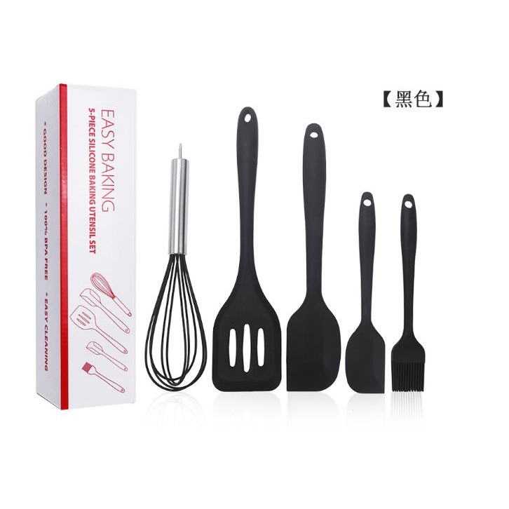 Spatula Silikone Set 5 in Sodet Sutil Kocokan Kuas Silikon Tahan Panas