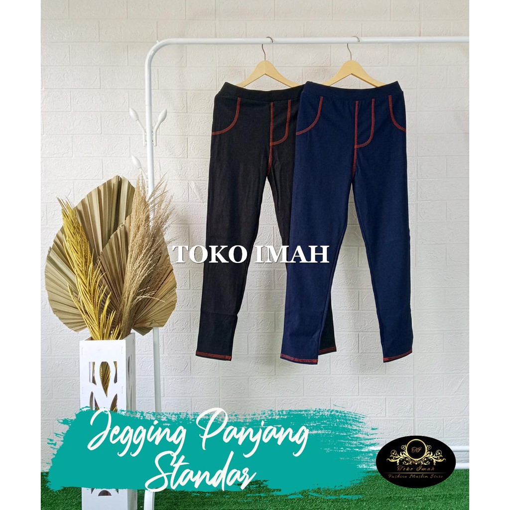 JEGGING PANJANG WANITA STD / CELANA LEGGING JEANS STD BISA COD