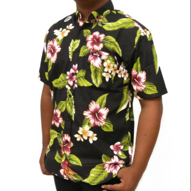 Baru Musim Panas Hawaii Pria Kasual Fashion Kemeja Bunga Lengan Pendek distro cowo cewek