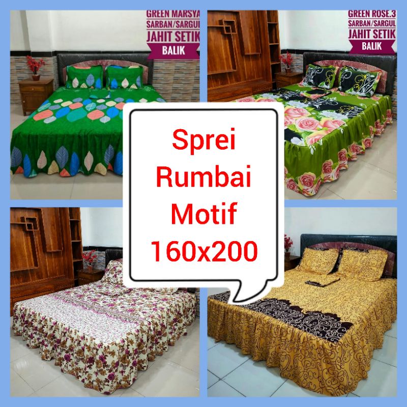Sprei Rumbai Motif 160x200 180x200 Daun Bunga Batik Karakter Murah COD