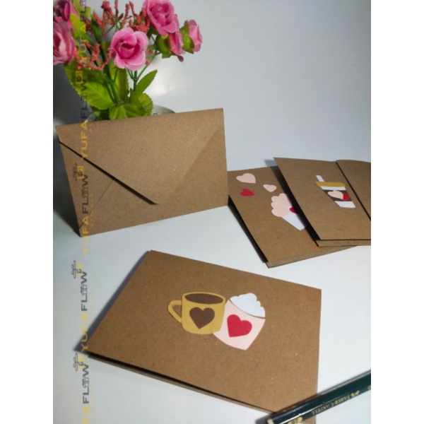 

AMPLOP KARTU UCAPAN VINTAGE KRAFT GREETING CARD RUSTIK ULANG TAHUN WEDDING
