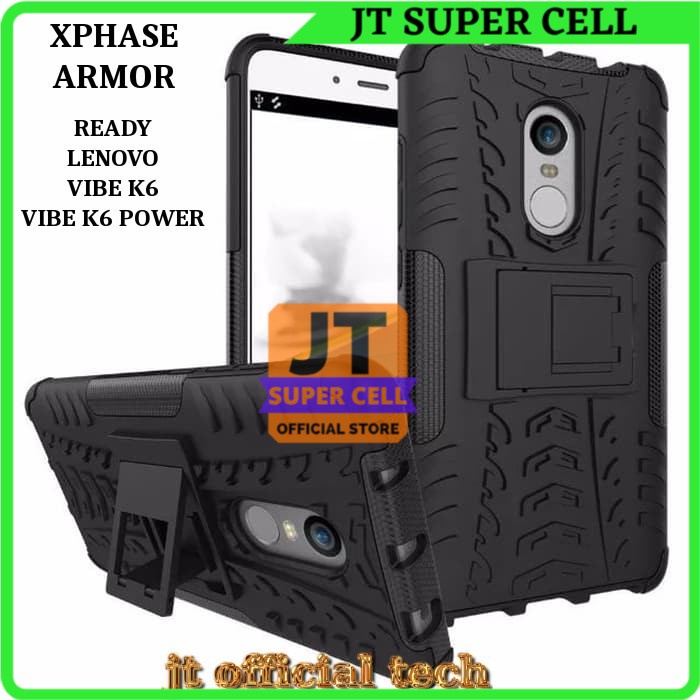 XPHASE CASE LENOVO VIBE K6 K6 POWER HYBRID CASE CASING ARMOR CASING STANDING CASING ROBOT HITAM
