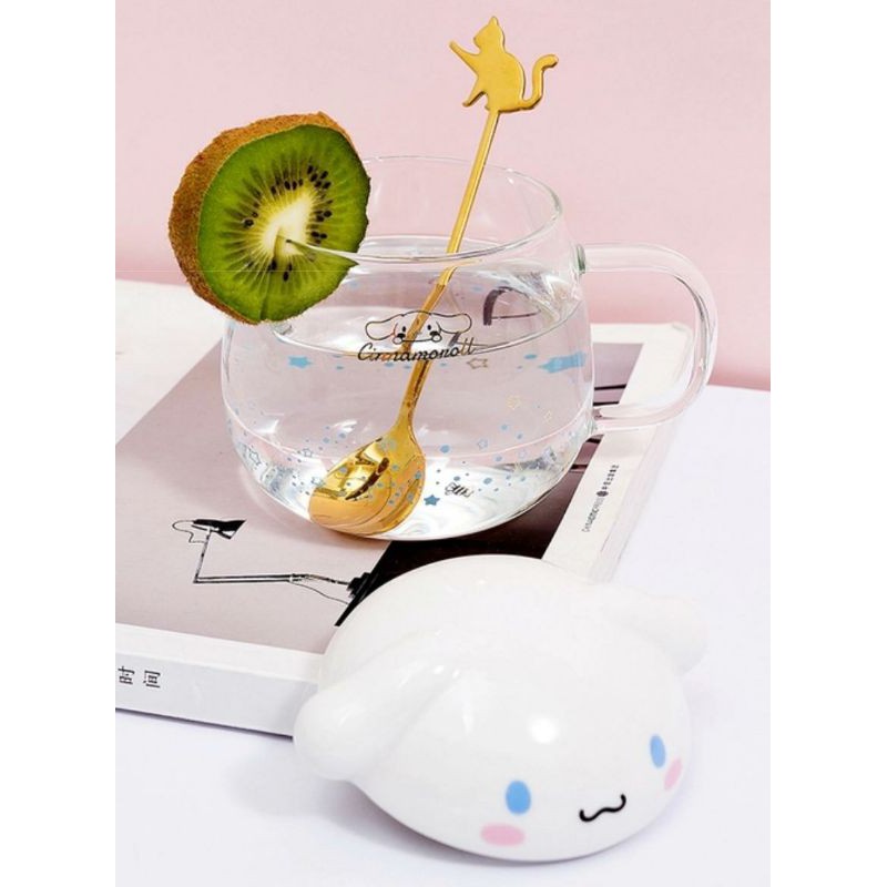 Gelas Tutup Kaca/Keramik Miniso Sanrio Hello Kittt/Pompompurin/Cinnamoroll