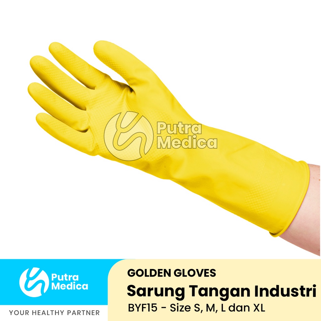 Golden Gloves Industrial Gloves BYF15 - 1 Pasang / Sarung Tangan Karet Rumah Tangga dan Industri