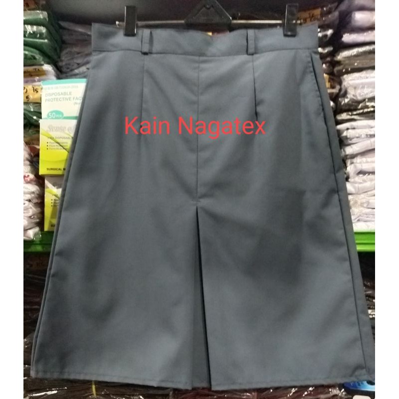 Seragam Sekolah Rok Pendek Span Lipit 1 SMA Abu-Abu Kain Katun Nagatex