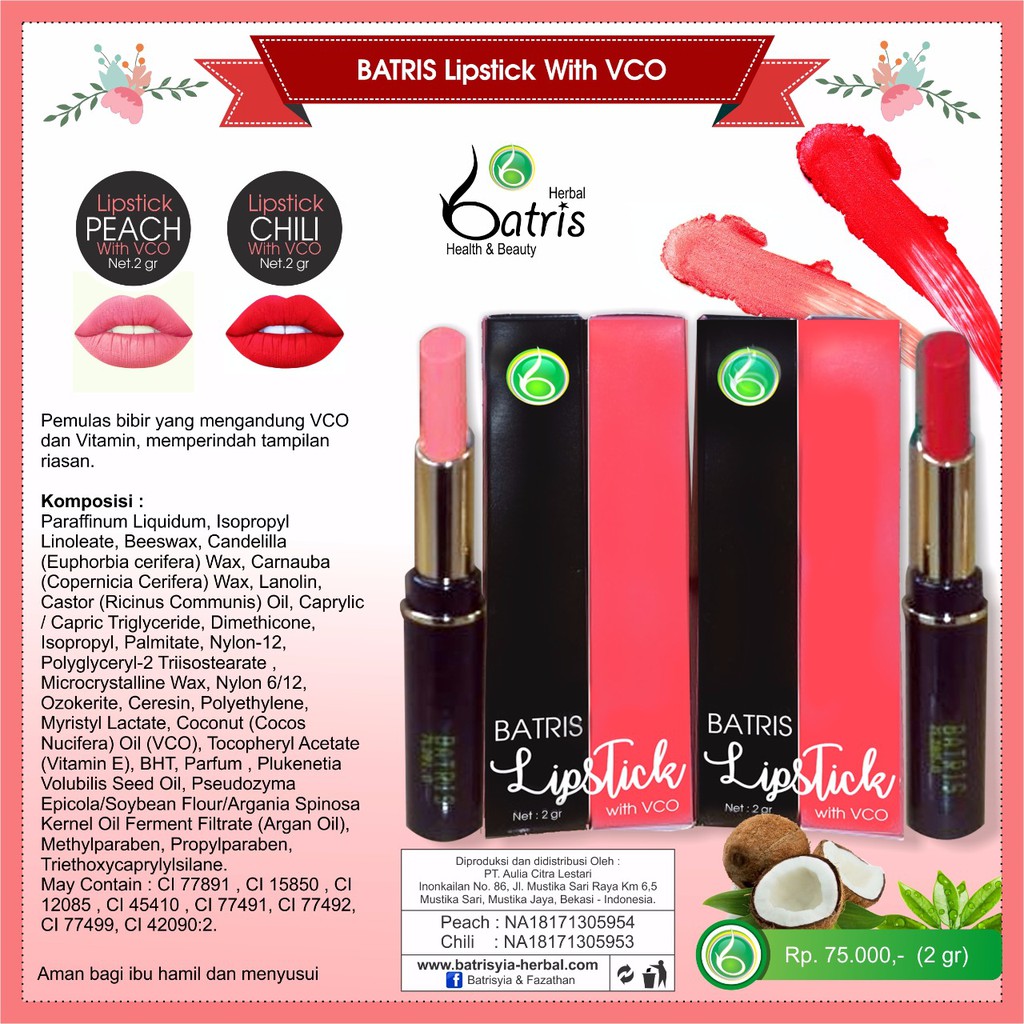 Batrisyia Herbal Original Lipstik