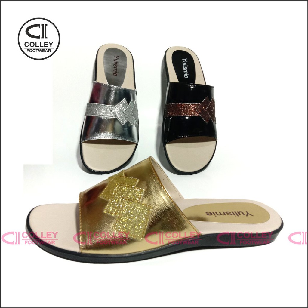 COD - SANDAL FLAT WANITA BAN 1 / GLOSSY / SANTAI / GLOWING / FLT-SBW-033