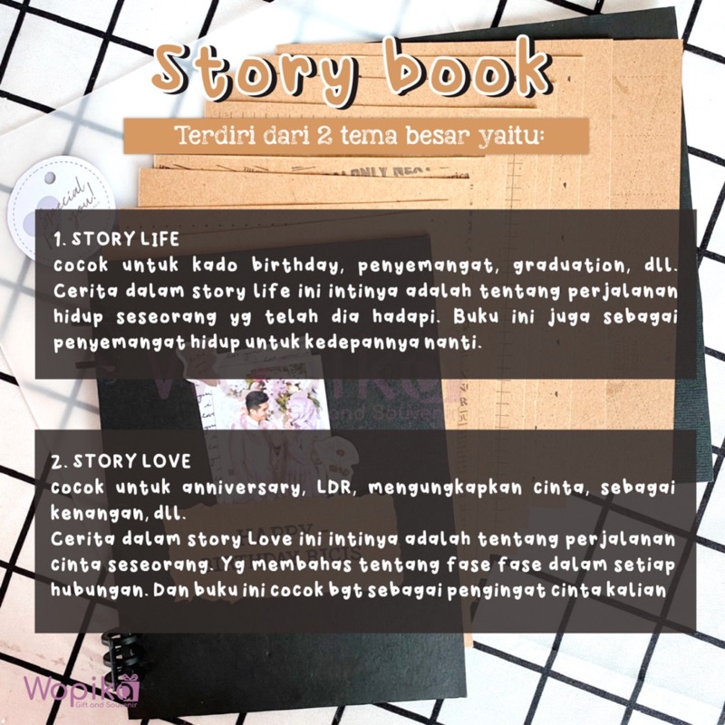 STORY BOOK PREMIUM original by Wopika Creative| SCRAPBOOK | kado buku | hadiah birthday anniversary, graduation, ldr, dll