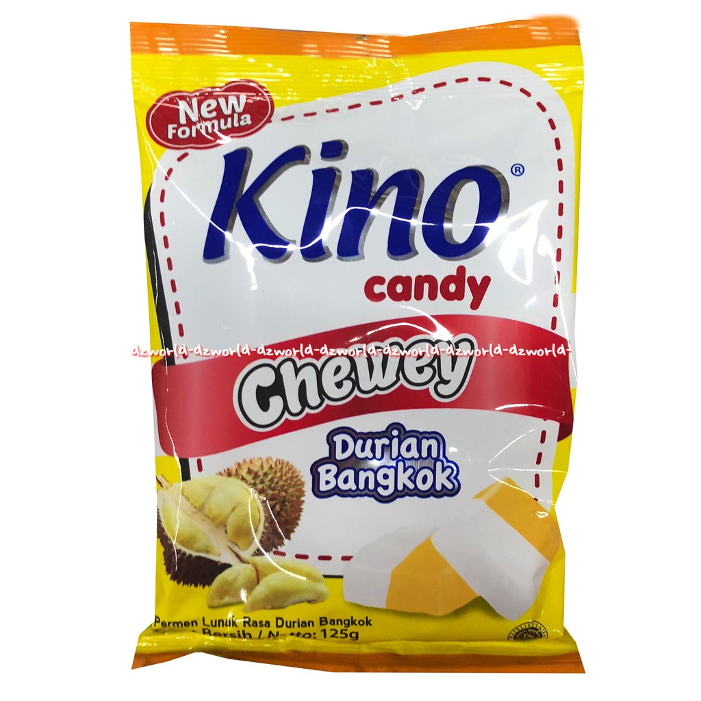 Kino Candy Chewy Tersedia 2Varian Rasa Durian dan Mangga Permen Lunak 125gr